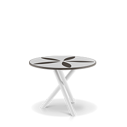 Sand Dollar Side Table 42" Tex White - White And Black Duraboard sand dollar side table 42" tex white - white and black duraboard